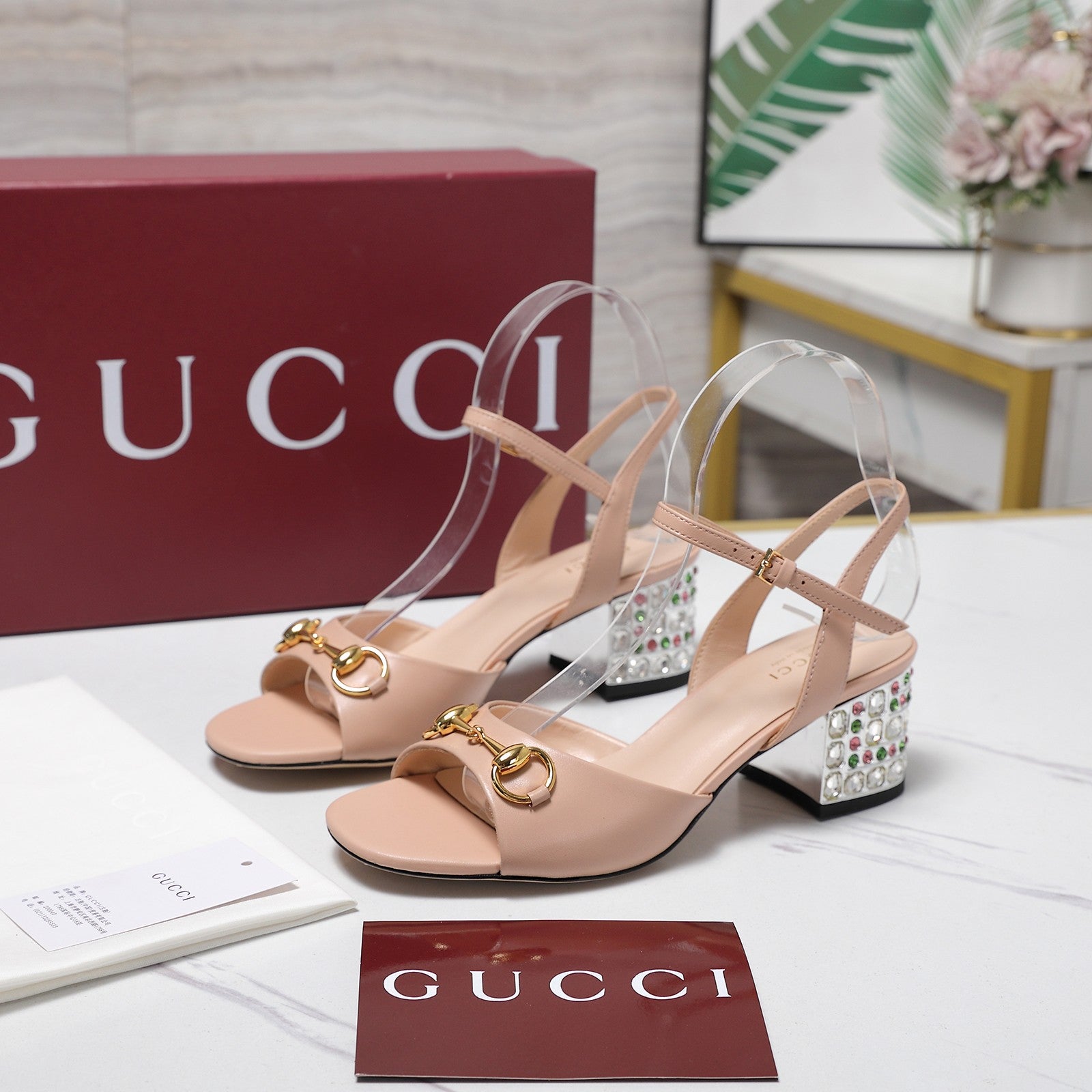 GG 26ss Sandals 55 Light Pink Beige Sheepskin 601096