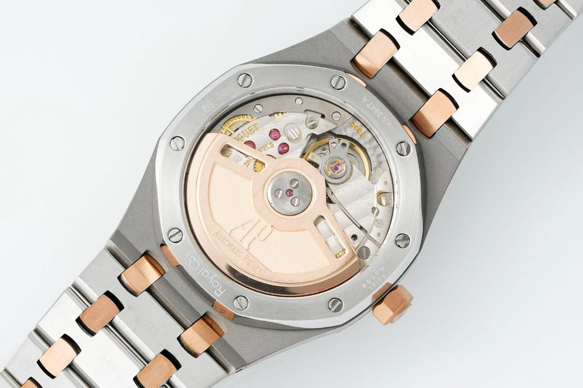 Audemars Piguet Royal Oak 34mm Silver Case Brown Dial Pink Gold Steel