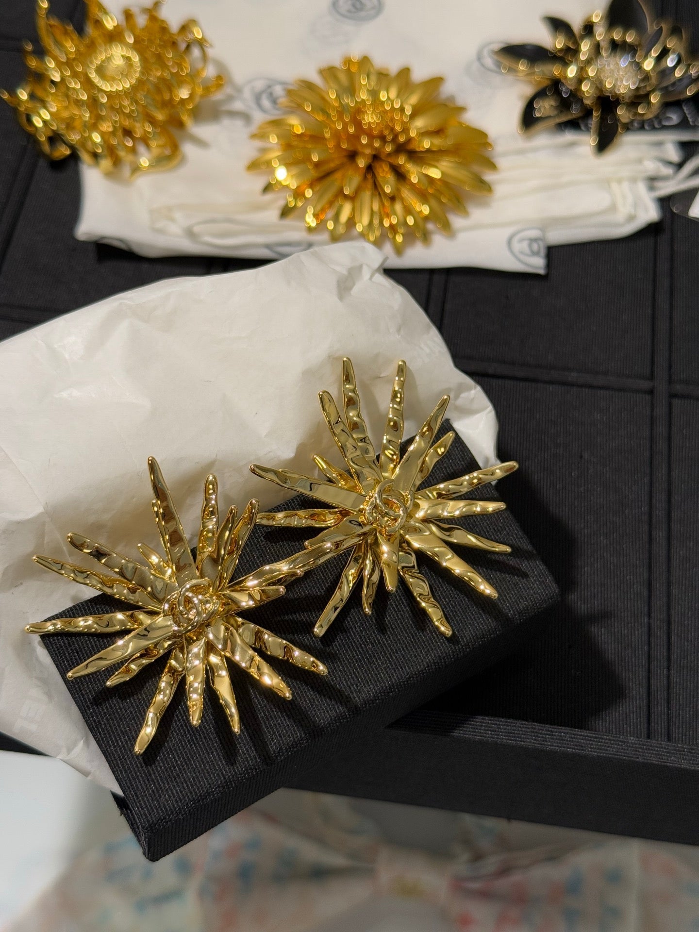 Chanel 2026 Gold Double C Firework Earrings