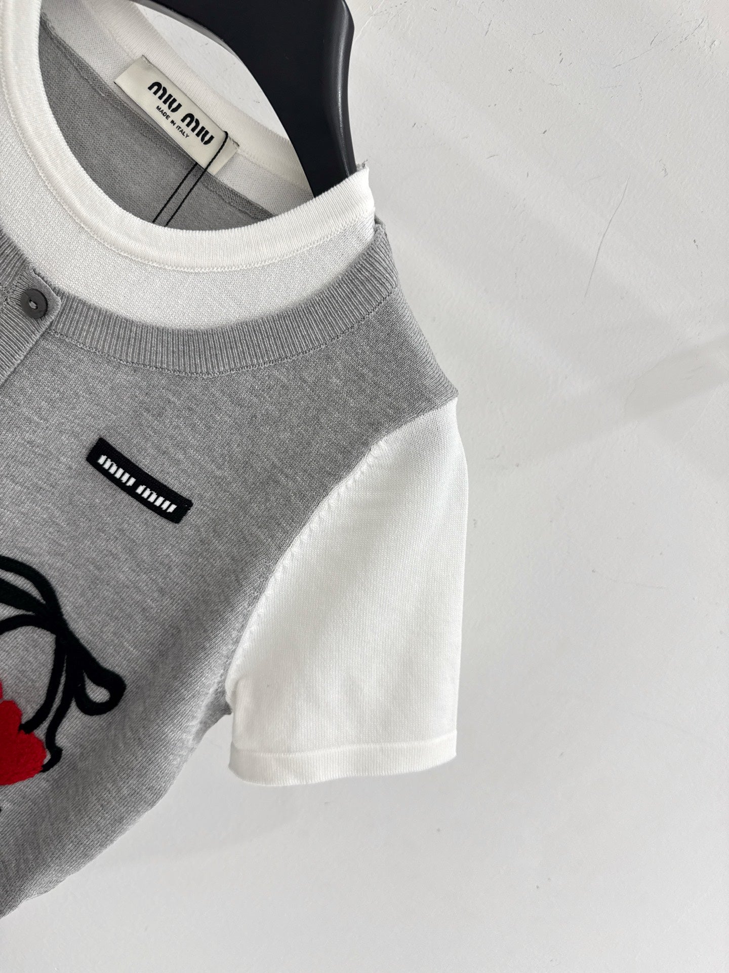 MiuMiu 2026 Shirt Grey White Wool 642725
