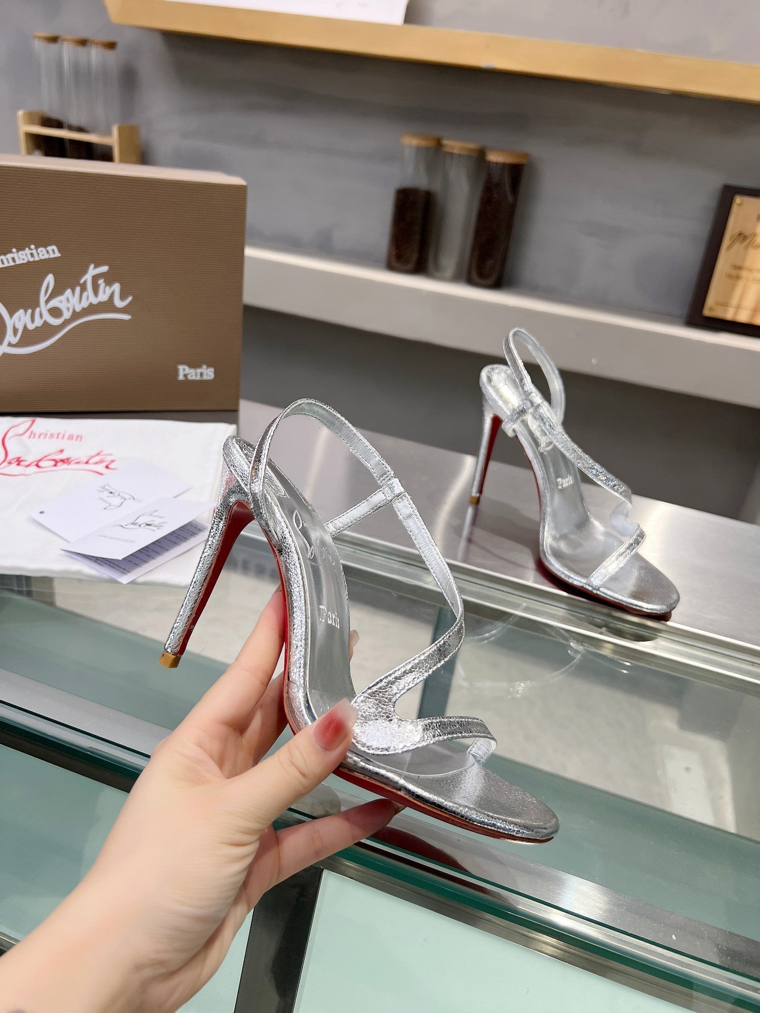 CL Rosalie 105mm Sandals Leather and PVC 251036