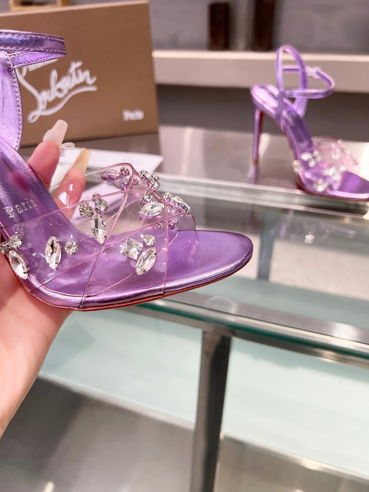 CL Degrasandal 100 Embellished PVC and Metallic Leather 251030