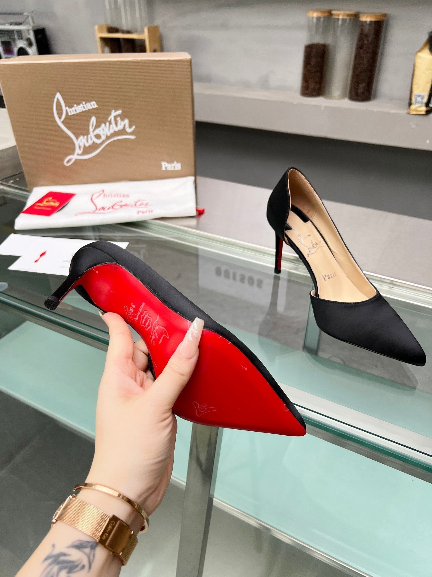 Cl Iriza 85mm Pumps Crepe Satin Black