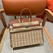 HM BIRKIN 25 CM PICNIC GOLD BAMBOO AND RATTAN
