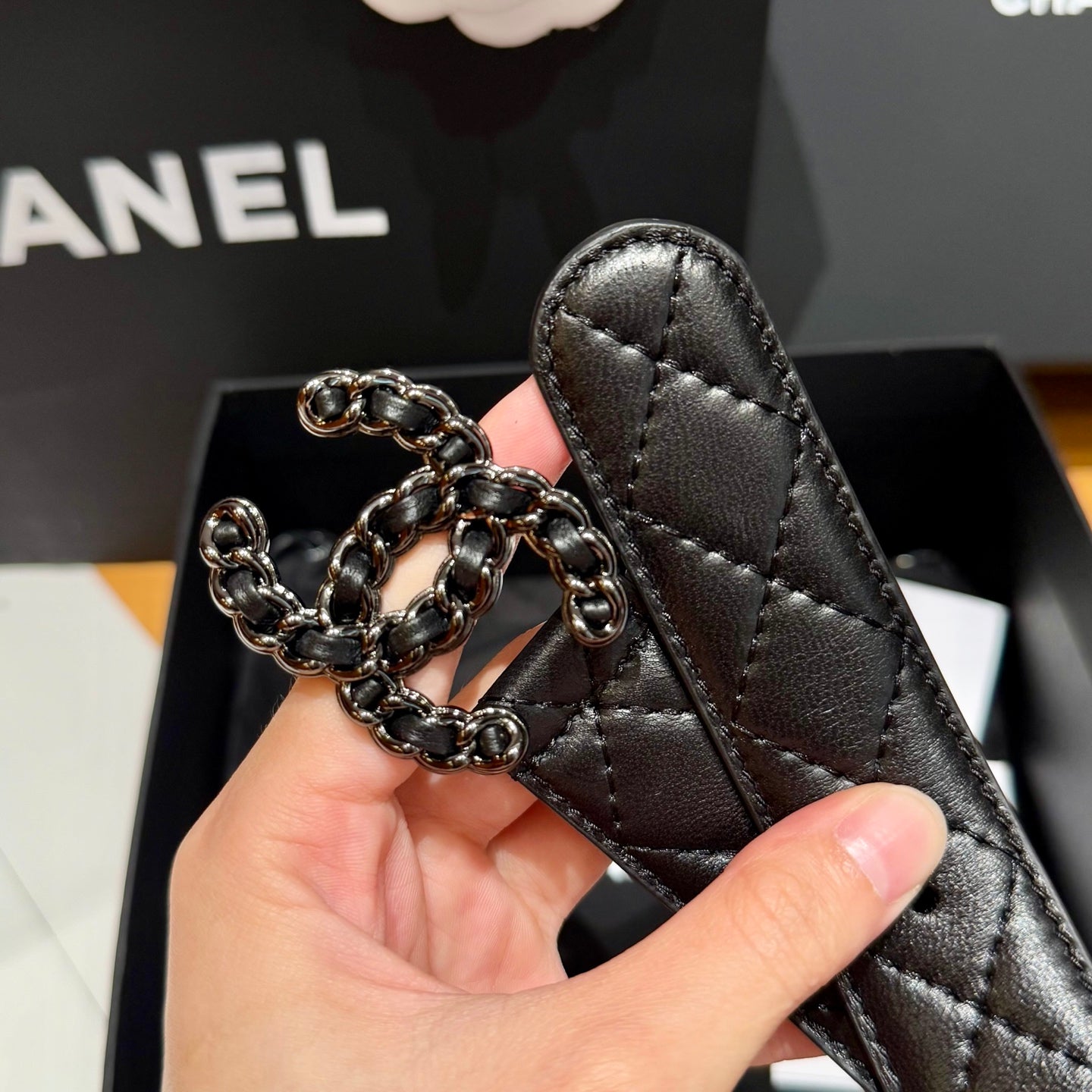 Chanel 2026 Quilted Belt 30mm Sheepskin