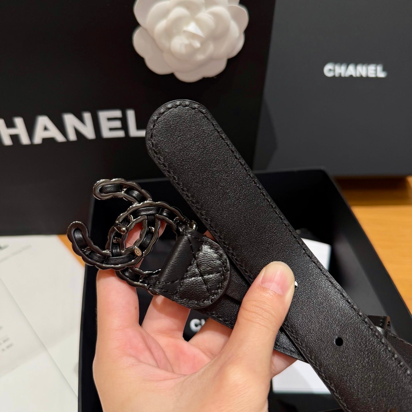 Chanel 2026 Quilted Belt 30mm Sheepskin