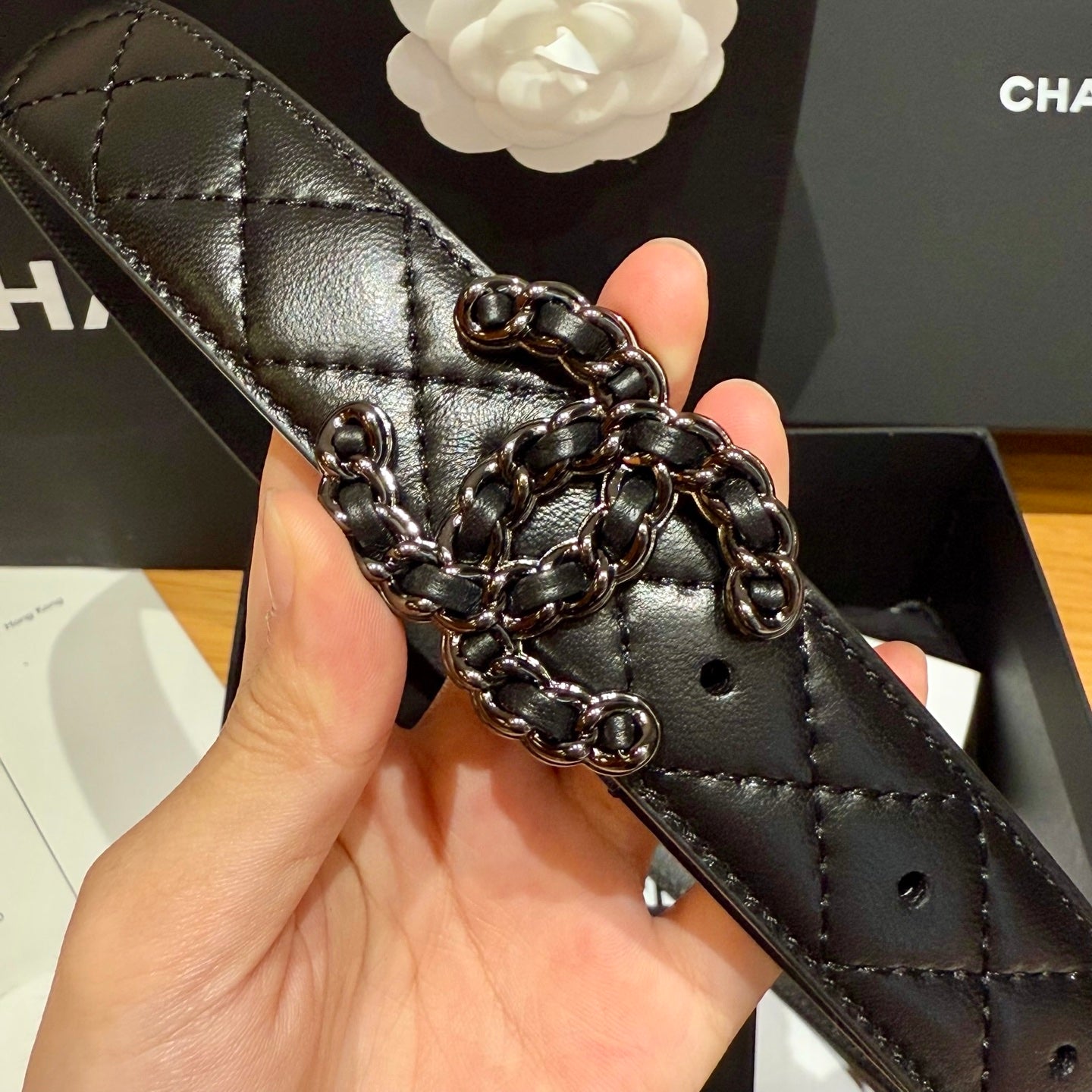 Chanel 2026 Quilted Belt 30mm Sheepskin