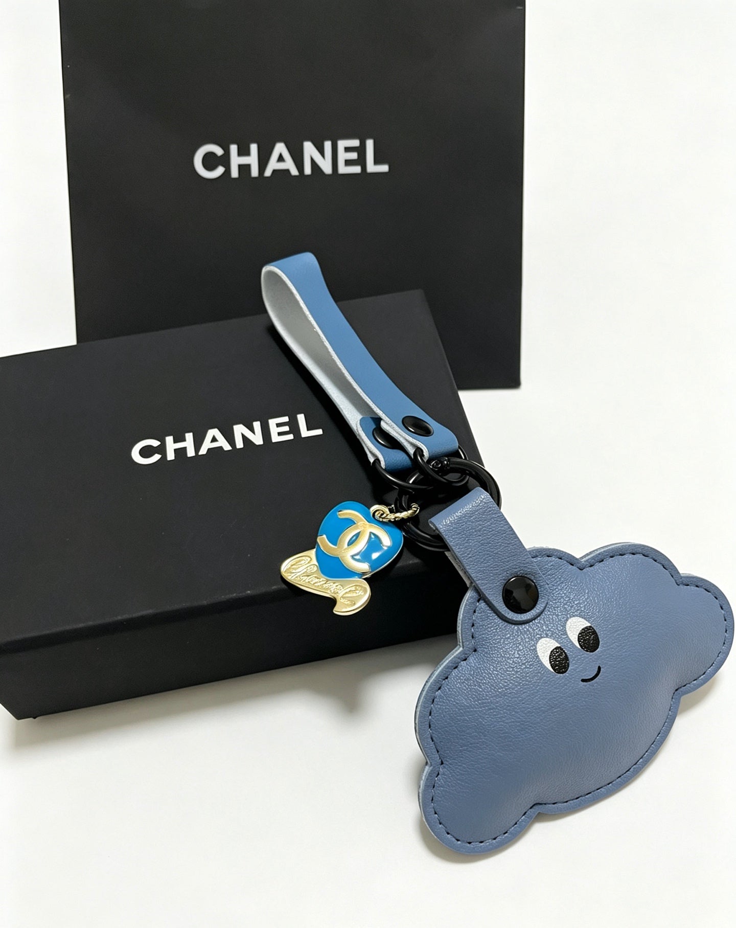 Chanel Blue Cloud-shaped Charm Leather