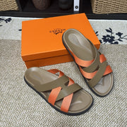 HM Men's Kazimir Moss Green Orange Calfskin 595568