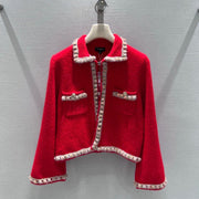 CC 26 Short Jacket Red White Wool 340296