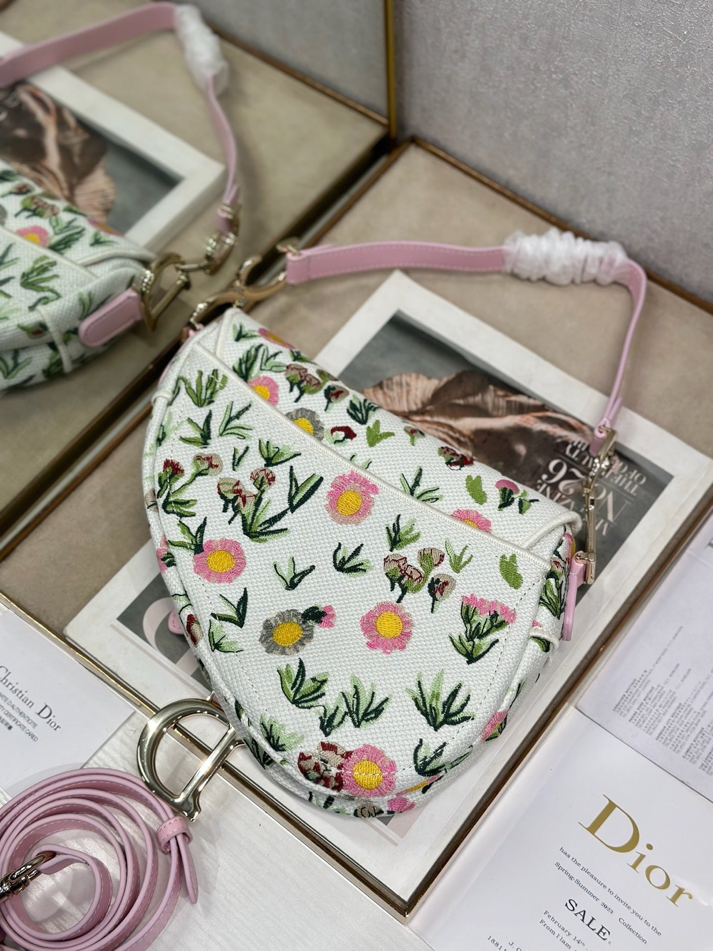 Dior 2026 Saddle Bag 25.5cm Canvas Leather 288072