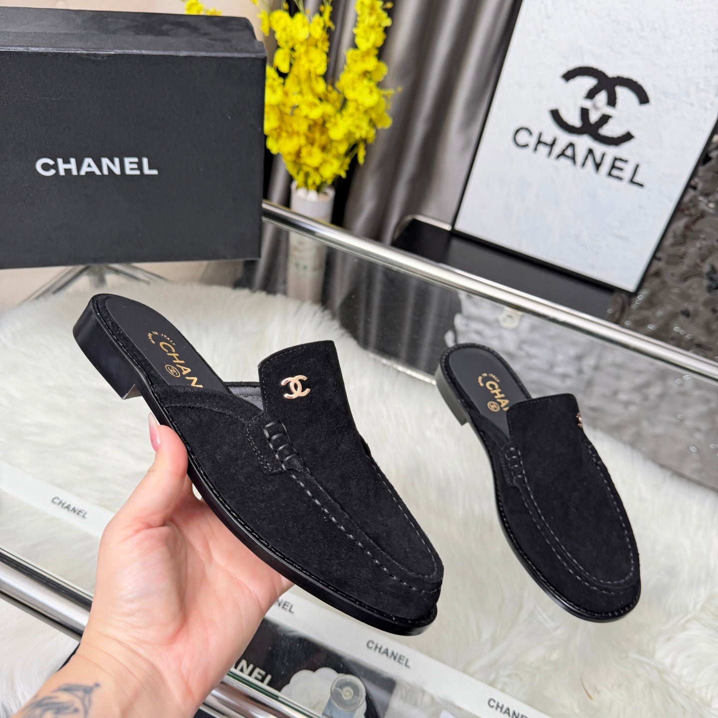 CC 26 Mule Black Suede Calfskin 3608718