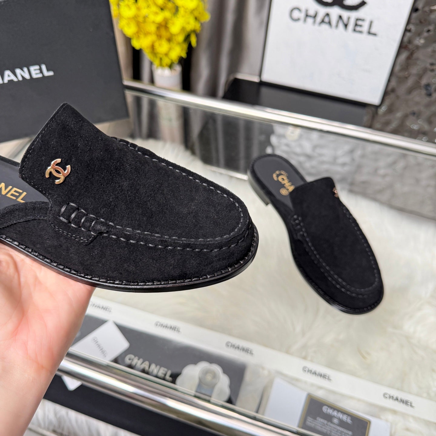 CC 26 Mule Black Suede Calfskin 3608718