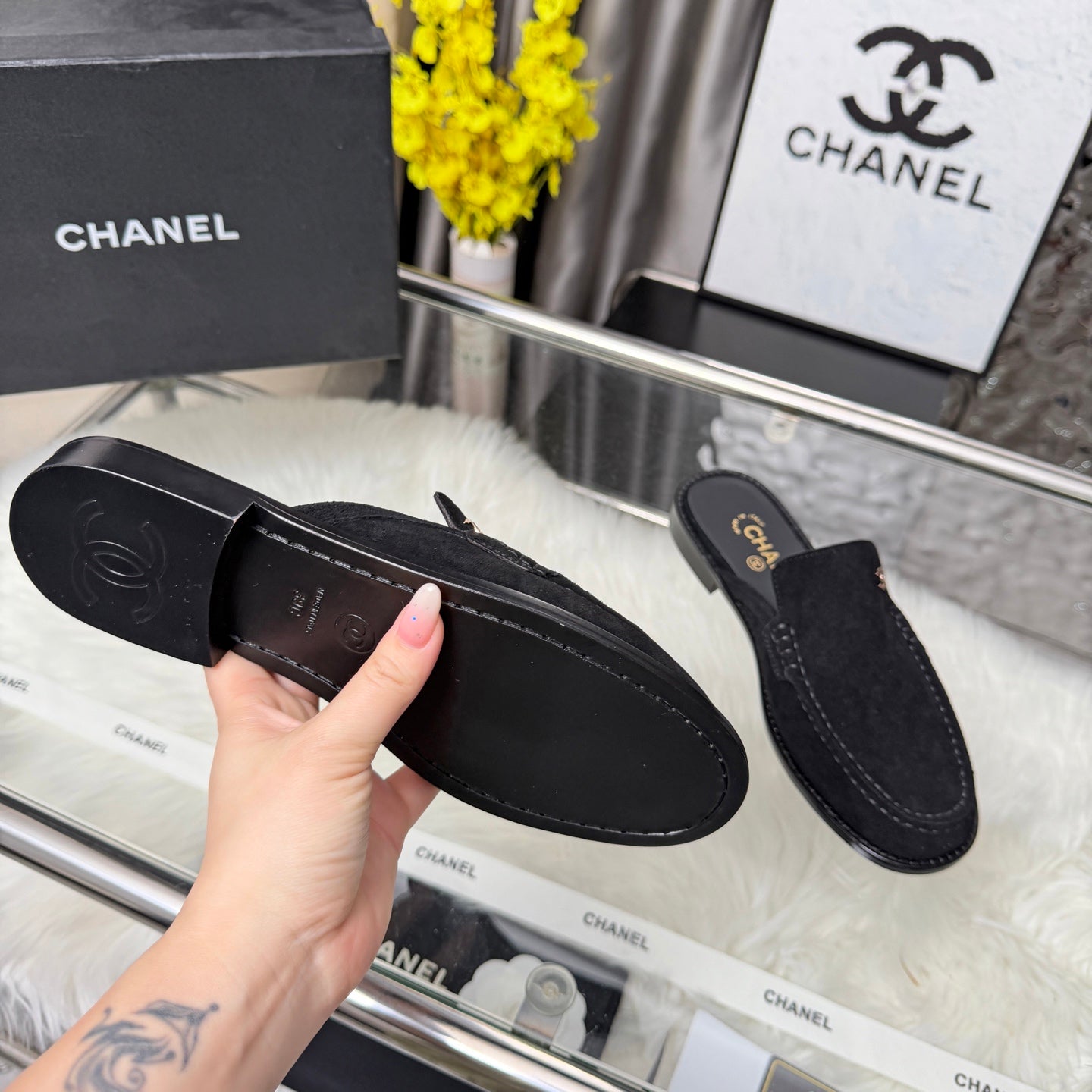 CC 26 Mule Black Suede Calfskin 3608718