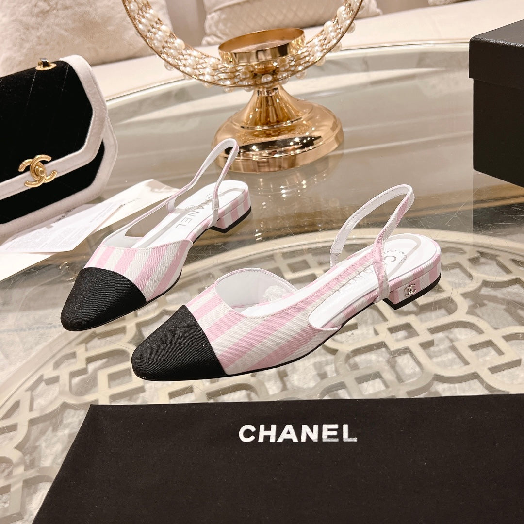 CC SLINGBACK IN WHITE MIX LIGHT PINK FABRIC