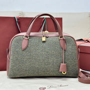 LP 2026 Needle Bag Countryside Sage mix Burnt Tan Cashmere Leather