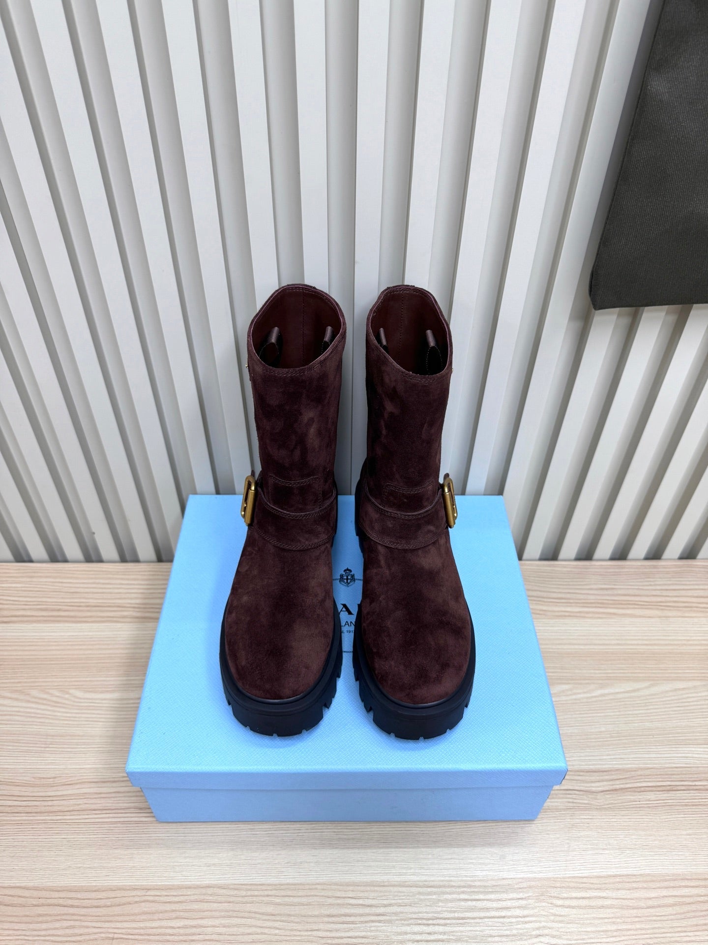 PRA Martin boots burgundy brown suede 443643