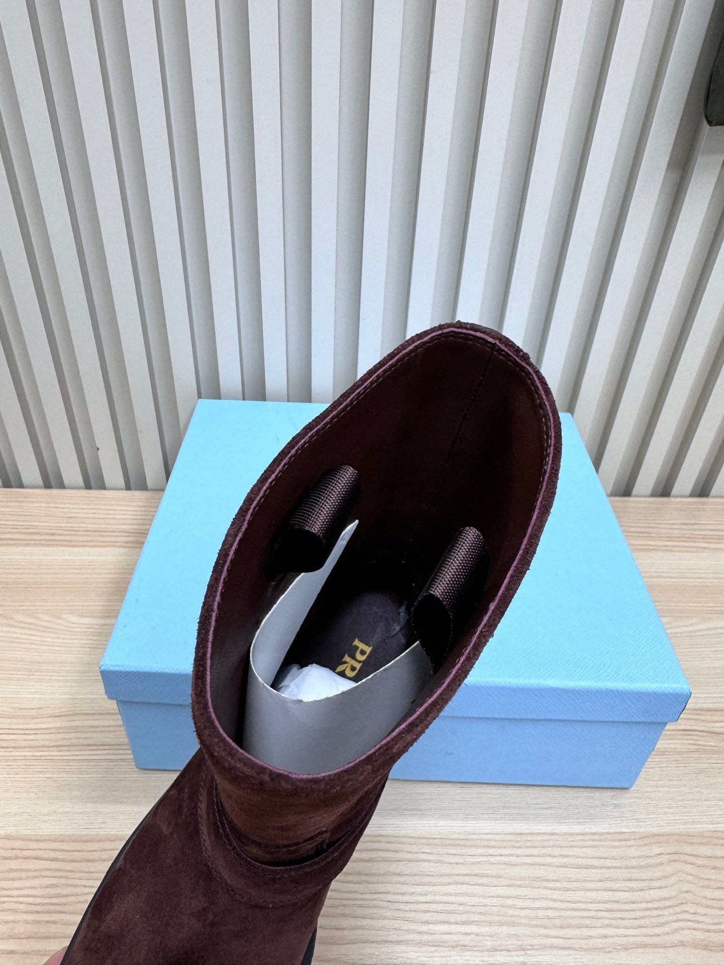 PRA Martin boots burgundy brown suede 443643