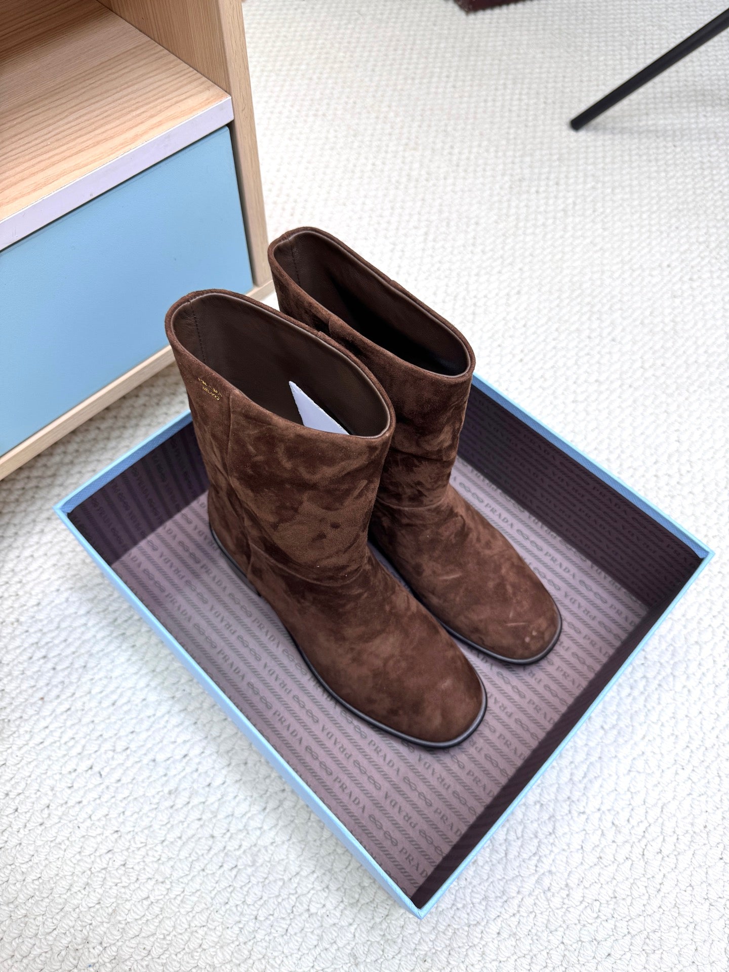 PRA latest mid-length boots dark brown suede 443660