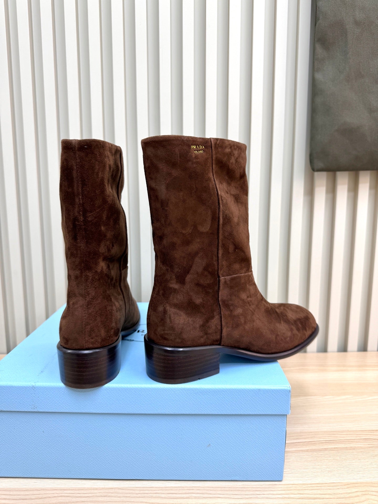 PRA latest mid-length boots dark brown suede 443660