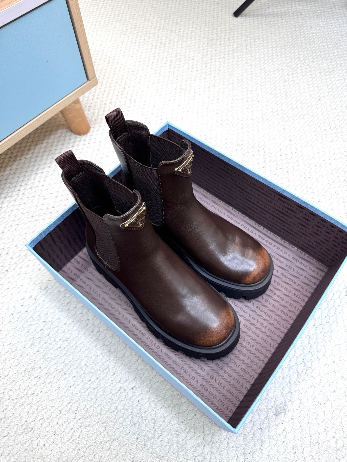 PRA ankle boots dark chocolate brown sheepskin  443662