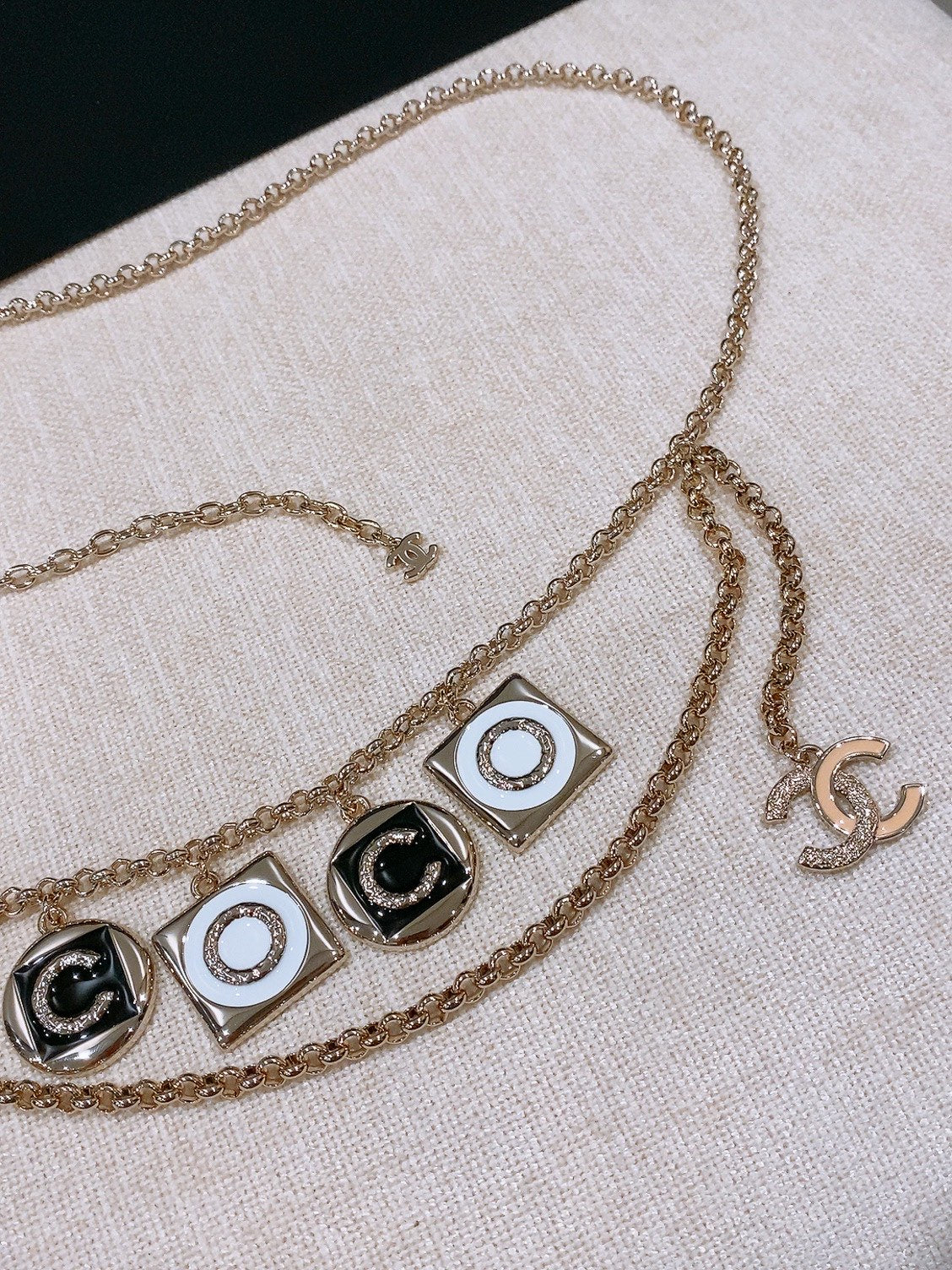 Chanel 2026 CC Letter Charm Layered Chain Necklace Belt