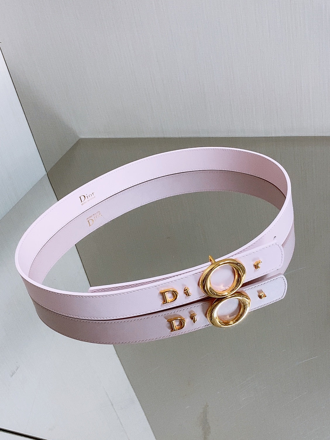 Dior 2026 30 Montaigne Reversible Belt 30mm Pink Gold Calfskin