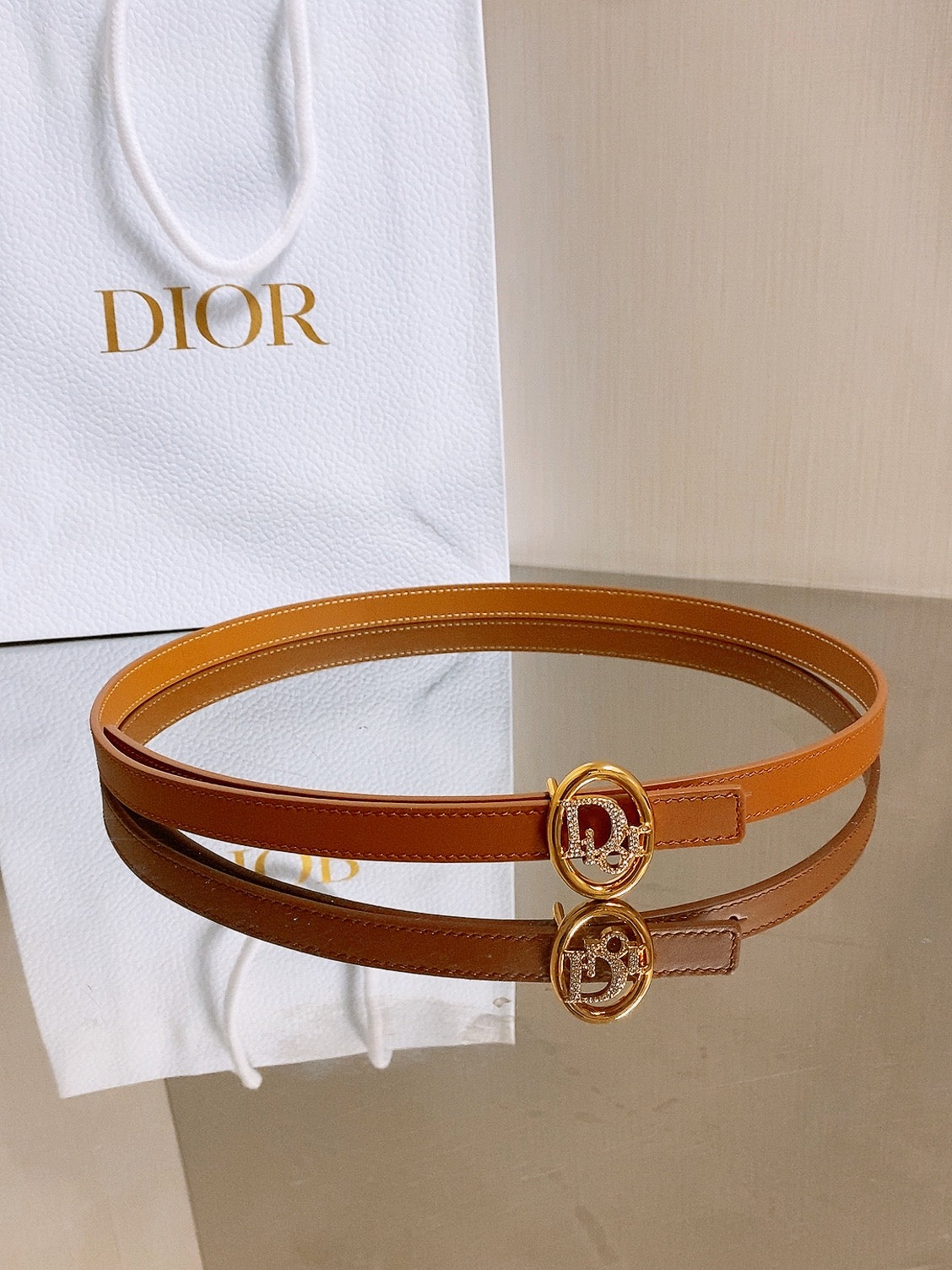 Dior 2026 30 Montaigne Reversible Belt 15mm Calfskin