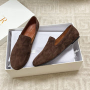 The Row 2025 Tipi Loafer Dark Brown Suede 541526