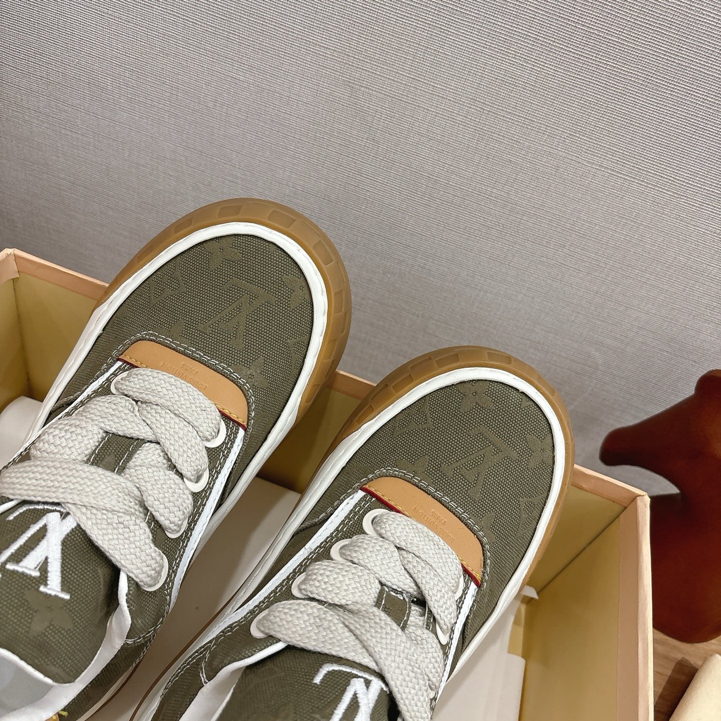 LV 2026 Tilted Sneaker Green Canvas Leather 594936