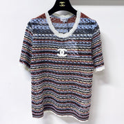 Chanel 2026 Strips Short-Sleeved Shirt Wool Laine 380254