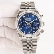 Rolex Daytona 41mm Silver Green Blue