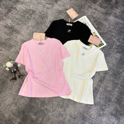 Miumiu 2026 T-shirt Mercerized Cotton 374818