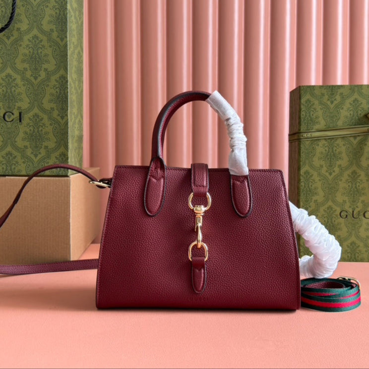 Gucci Jackie Tote Bag Rosso Ancora Red Leather 248601