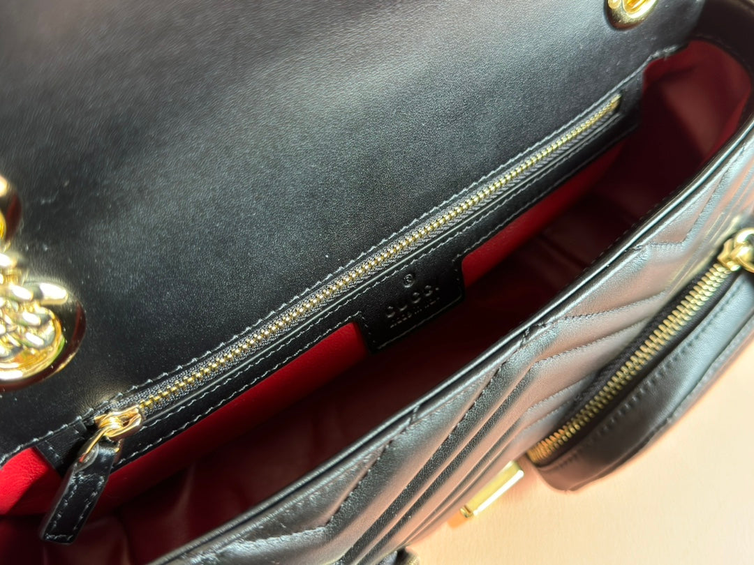 Gucci Marmont Bag  Black Leather 244247