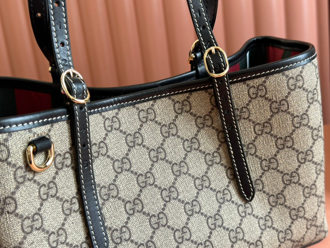 Gucci Ophidia 31cm Bag Ebony Black Canvas 248556