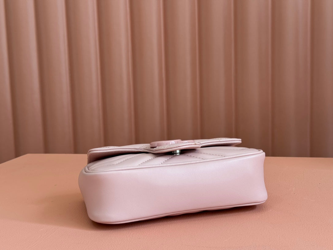 Gucci GG Marmont 16.5 Bag All Pink Calfskin 248346