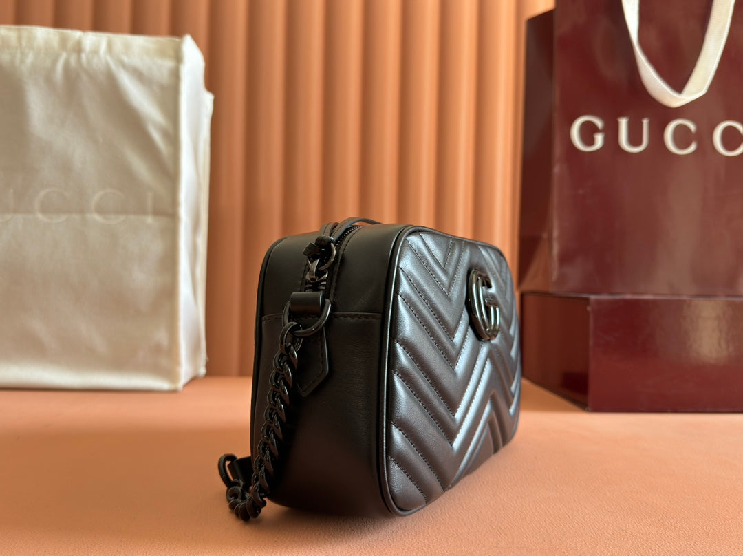 Gucci GG Marmont 24 Bag All Black Calfskin 248345