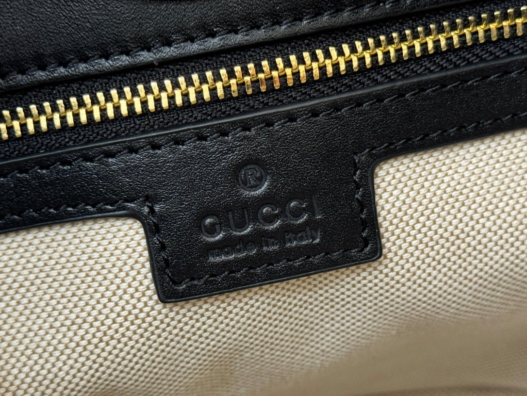 Gucci 73 Mini Bucket Bag Black Smooth Leather 239680