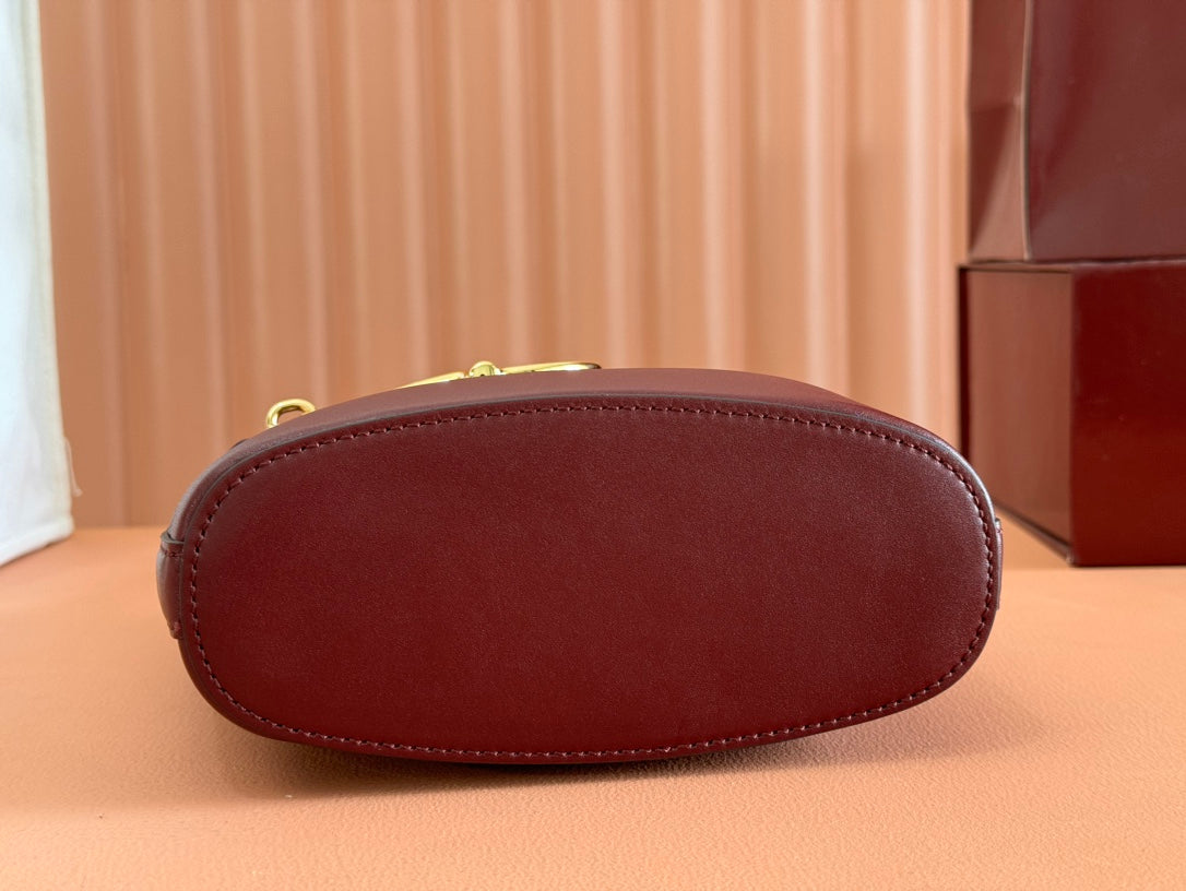 Gucci 73 Mini Bucket Bag Rosso Ancora Red Smooth Leather 239681