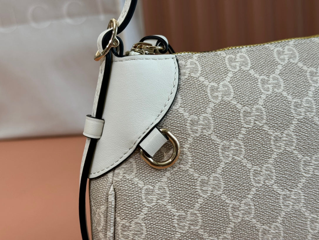 Gucci Ophidia 24.5cm Bag Beige White Canvas 239670