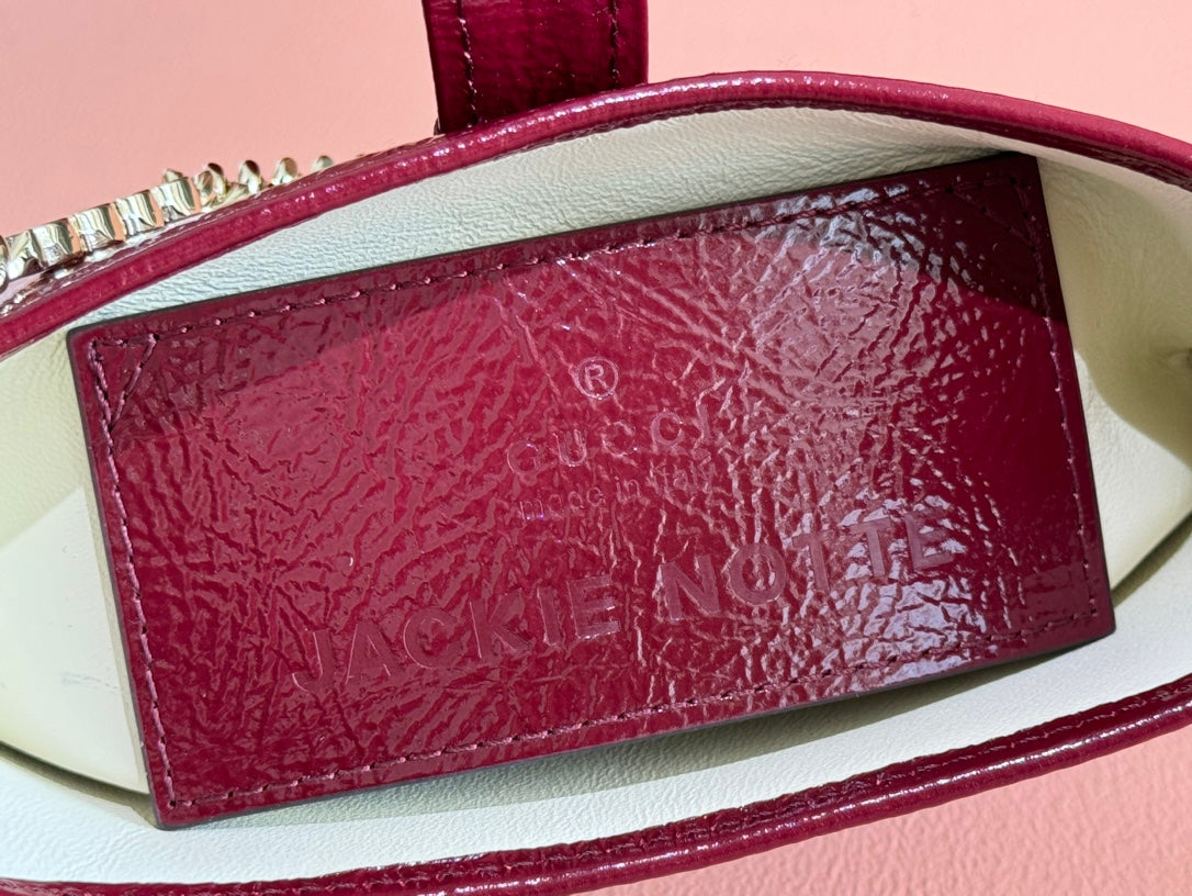 Gucci Jackie Notte Bag Rosso Ancora Red Patent Leather 248415