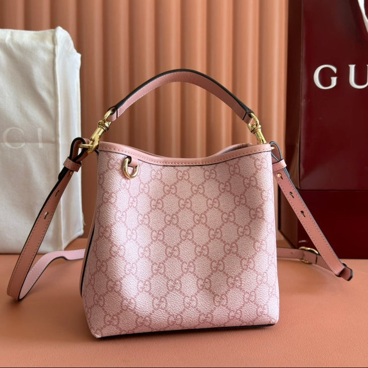 Gucci Ophidia 20.5cm Bag Pink Canvas 244353