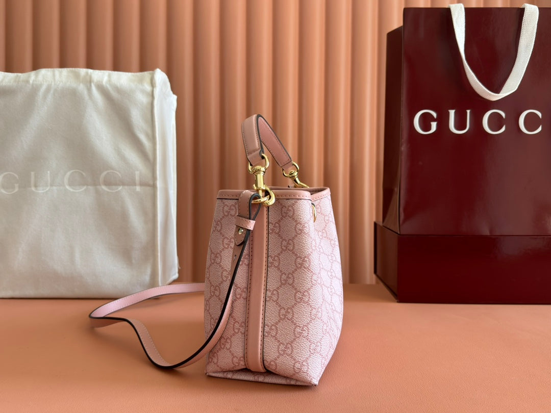Gucci Ophidia 20.5cm Bag Pink Canvas 244353
