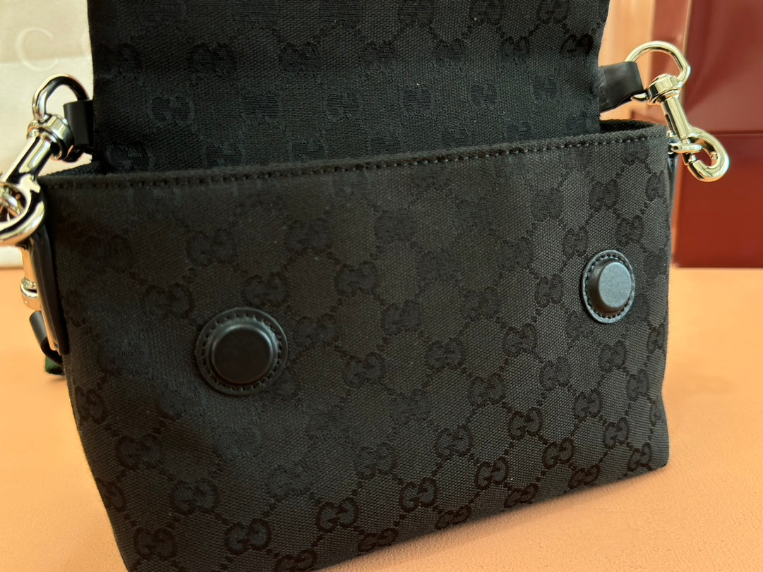 Gucci Bag Black Canvas Leather 248452