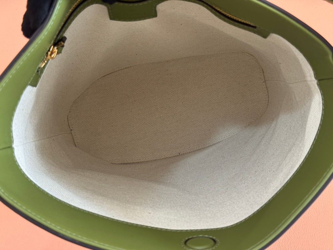 Gucci 73 Mini 27.5cm Bucket Bag Green Smooth Leather 244437