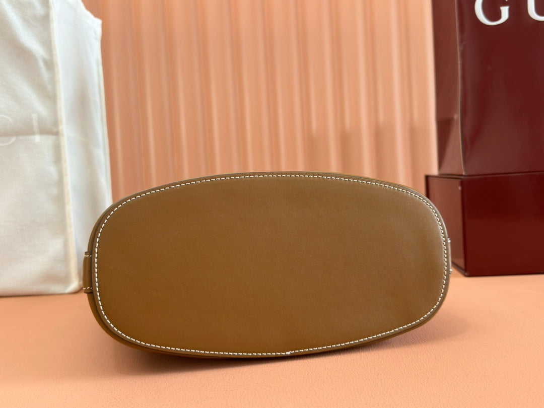 Gucci 73 Mini 27.5cm Bucket Bag Brown Smooth Leather 244436