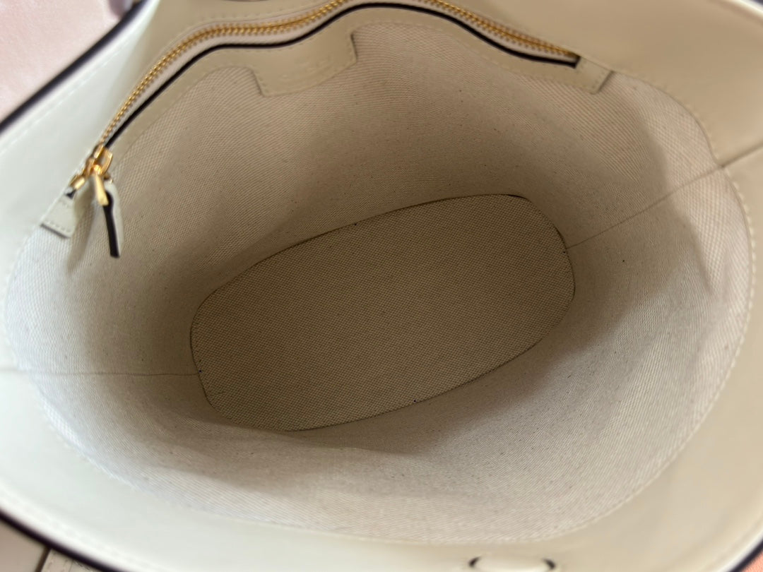 Gucci 73 Mini 27.5cm Bucket Bag White Smooth Leather 244434