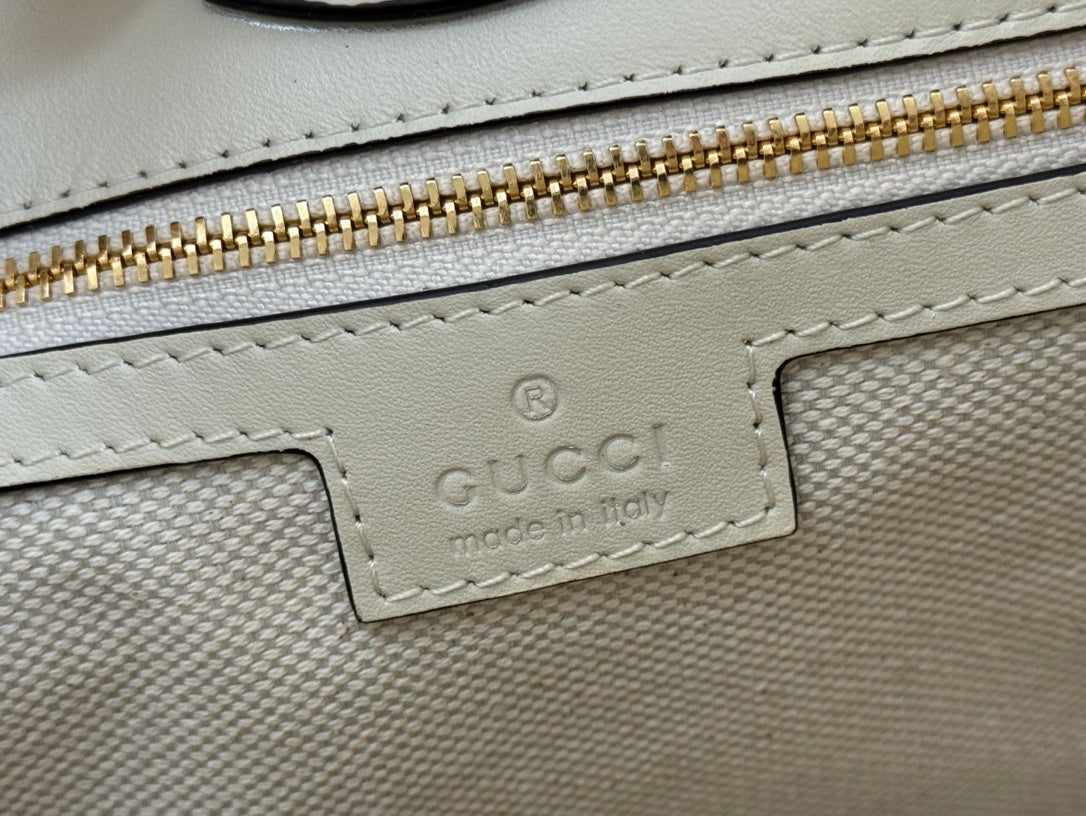 Gucci 73 Mini 27.5cm Bucket Bag White Smooth Leather 244434