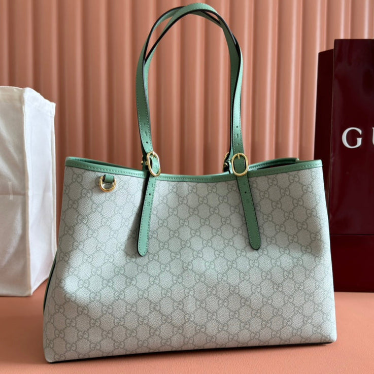 Gucci Ophidia 38cm Bag Green Canvas 244367